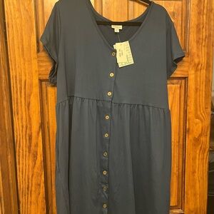 LuLaRoe Gray Flutter Sleeve Midi Sundress